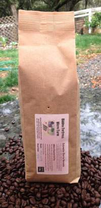 Micro Farm organic coffee packed in a biodegradable valve bag
